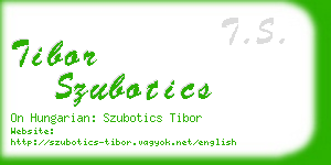 tibor szubotics business card